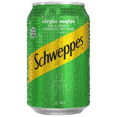 SCHWEPPES VIRGIN MOJITO NON-ALCOHOLIC CARBONATED SOFT DRINK 33 CL