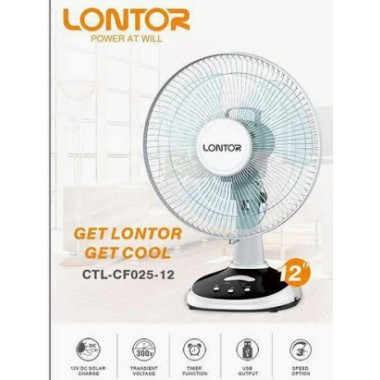 LONTOR RECHARGEABLE TABLE FAN CTL-CF025-12